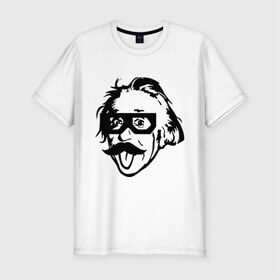 Мужская футболка премиум с принтом Dubstep Einstein (Дабстеп Эйнштейн) в Курске, 92% хлопок, 8% лайкра | приталенный силуэт, круглый вырез ворота, длина до линии бедра, короткий рукав | dubstep | даб | дабстеп | эйнштейн
