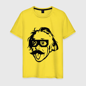 Мужская футболка хлопок с принтом Dubstep Einstein (Дабстеп Эйнштейн) в Курске, 100% хлопок | прямой крой, круглый вырез горловины, длина до линии бедер, слегка спущенное плечо. | dubstep | даб | дабстеп | эйнштейн