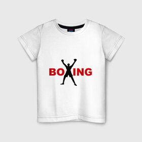Детская футболка хлопок с принтом Boxing! в Курске, 100% хлопок | круглый вырез горловины, полуприлегающий силуэт, длина до линии бедер | бокс | боксер | боксировать | перчатки | спорт | спортсмен