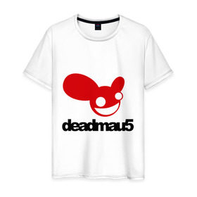 Мужская футболка хлопок с принтом DeadMau5. в Курске, 100% хлопок | прямой крой, круглый вырез горловины, длина до линии бедер, слегка спущенное плечо. | Тематика изображения на принте: club | deadmaus | клуб | клыбная музыка | мышь | тусить