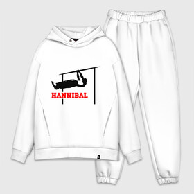 Мужской костюм хлопок OVERSIZE с принтом Hannibal For King Workout в Курске,  |  | hannibal | work out | workout | ворк аут | воркаут | турник