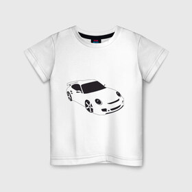 Детская футболка хлопок с принтом Porsche (порше) в Курске, 100% хлопок | круглый вырез горловины, полуприлегающий силуэт, длина до линии бедер | Тематика изображения на принте: auto | авто | порше | тачки