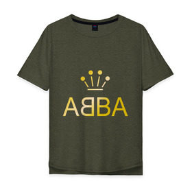 Мужская футболка хлопок Oversize с принтом ABBA золото в Курске, 100% хлопок | свободный крой, круглый ворот, “спинка” длиннее передней части | Тематика изображения на принте: abba | абба | музыка