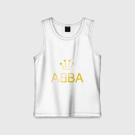 Детская майка хлопок с принтом ABBA золото в Курске,  |  | Тематика изображения на принте: abba | абба | музыка