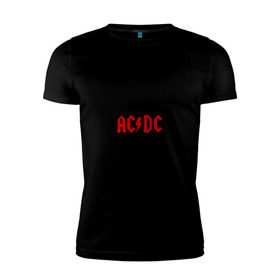 Мужская футболка премиум с принтом AC/DC в Курске, 92% хлопок, 8% лайкра | приталенный силуэт, круглый вырез ворота, длина до линии бедра, короткий рукав | ac dc | acdc | acds | acdsee | asds | heavy metal | metal | rock | trash metal | метал | металл | рок | рок группа | трэш метал | хеви метал | эйсидиси