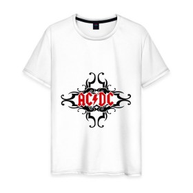 Мужская футболка хлопок с принтом AC/DC в Курске, 100% хлопок | прямой крой, круглый вырез горловины, длина до линии бедер, слегка спущенное плечо. | ac dc | acdc | acds | acdsee | asds | heavy metal | metal | rock | trash metal | метал | металл | рок | рок группа | трэш метал | хеви метал | эйсидиси