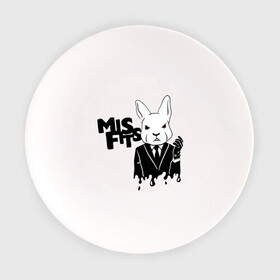 Тарелка с принтом Кролик misfits в Курске, фарфор | диаметр - 210 мм
диаметр для нанесения принта - 120 мм | Тематика изображения на принте: misfits