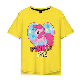 Мужская футболка хлопок Oversize с принтом Pinkie Pie in my heart в Курске, 100% хлопок | свободный крой, круглый ворот, “спинка” длиннее передней части | heart | pinkie | pinkie pie in my heart | pony | детские | мой маленький пони | пони