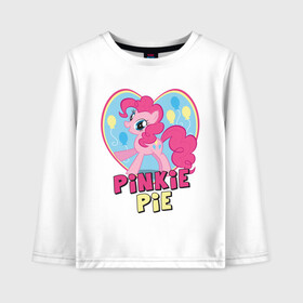 Детский лонгслив хлопок с принтом Pinkie Pie in my heart в Курске, 100% хлопок | круглый вырез горловины, полуприлегающий силуэт, длина до линии бедер | heart | pinkie | pinkie pie in my heart | pony | детские | мой маленький пони | пони