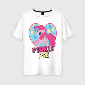 Женская футболка хлопок Oversize с принтом Pinkie Pie in my heart в Курске, 100% хлопок | свободный крой, круглый ворот, спущенный рукав, длина до линии бедер
 | heart | pinkie | pinkie pie in my heart | pony | детские | мой маленький пони | пони