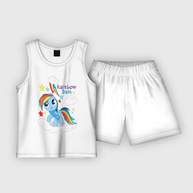 Детская пижама с шортами хлопок с принтом Rainbow Dash в Курске,  |  | dash | pony | rainbow | rainbow dash | детские | мой маленький пони | пони