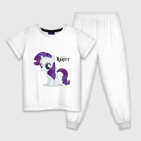 Детская пижама хлопок с принтом Young Rarity в Курске, 100% хлопок |  брюки и футболка прямого кроя, без карманов, на брюках мягкая резинка на поясе и по низу штанин
 | rarity | young | young rarity | детские | мой маленький пони | пони