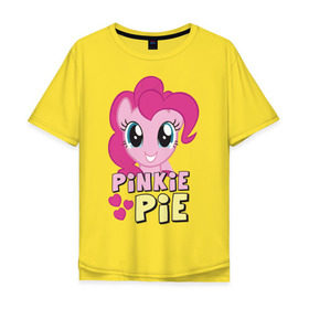 Мужская футболка хлопок Oversize с принтом Красавица Пинки Пай в Курске, 100% хлопок | свободный крой, круглый ворот, “спинка” длиннее передней части | pony | детские | красавица пинки пай | мой маленький пони | пинки пай | пони