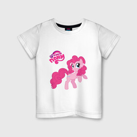 Детская футболка хлопок с принтом Малышка Пинки Пай в Курске, 100% хлопок | круглый вырез горловины, полуприлегающий силуэт, длина до линии бедер | детские | детям | для детей | мой маленький пони | пинки пай | пони