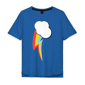 Мужская футболка хлопок Oversize с принтом Радуга пони в Курске, 100% хлопок | свободный крой, круглый ворот, “спинка” длиннее передней части | детские | детям | для детей | мой маленький пони | пони | радуга