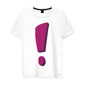 Мужская футболка хлопок с принтом Фиолетовый ответ в Курске, 100% хлопок | прямой крой, круглый вырез горловины, длина до линии бедер, слегка спущенное плечо. | восклицание | восклицательный знак | знак препинания | знаки препинания