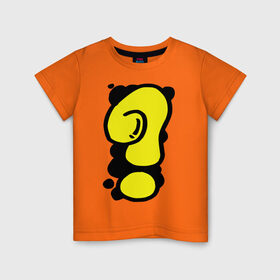 Детская футболка хлопок с принтом Мультяшный вопрос в Курске, 100% хлопок | круглый вырез горловины, полуприлегающий силуэт, длина до линии бедер | вопрос | вопросительный знак | знак вопроса | знак препинания | знаки препинания