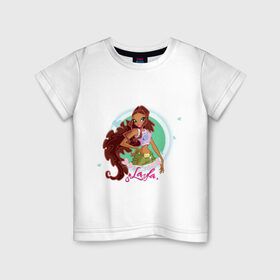 Детская футболка хлопок с принтом WinX - Лейла в Курске, 100% хлопок | круглый вырез горловины, полуприлегающий силуэт, длина до линии бедер | win x | winx | винкс | детские | детям | для детей | лейла | феи