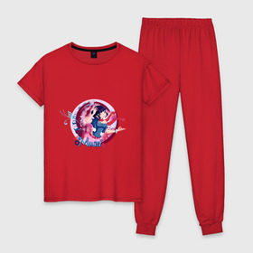 Женская пижама хлопок с принтом WinX - Муза в Курске, 100% хлопок | брюки и футболка прямого кроя, без карманов, на брюках мягкая резинка на поясе и по низу штанин | 