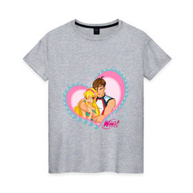 Женская футболка хлопок с принтом WinX Love- Стелла в Курске, 100% хлопок | прямой крой, круглый вырез горловины, длина до линии бедер, слегка спущенное плечо | win x | winx | винкс | детские | детям | для детей | феи стелла