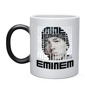 Кружка хамелеон с принтом Eminem grey в Курске, керамика | меняет цвет при нагревании, емкость 330 мл | хип хоп