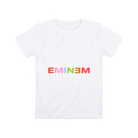 Детская футболка хлопок с принтом Eminem party-colored в Курске, 100% хлопок | круглый вырез горловины, полуприлегающий силуэт, длина до линии бедер | хип хоп