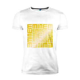 Мужская футболка премиум с принтом Emineminem gold в Курске, 92% хлопок, 8% лайкра | приталенный силуэт, круглый вырез ворота, длина до линии бедра, короткий рукав | хип хоп