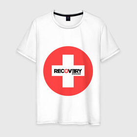 Мужская футболка хлопок с принтом Recovery Eminem в Курске, 100% хлопок | прямой крой, круглый вырез горловины, длина до линии бедер, слегка спущенное плечо. | хип хоп