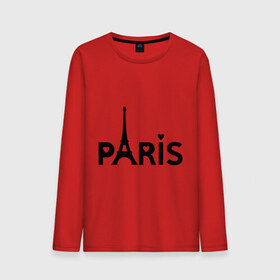 Мужской лонгслив хлопок с принтом Paris logo в Курске, 100% хлопок |  | paris | париж | парис | туристические | франция | эйфелева башня