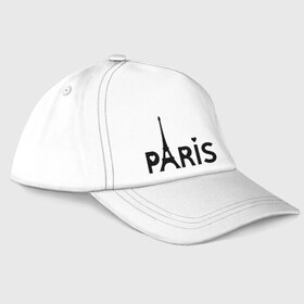Бейсболка с принтом Paris logo в Курске, 100% хлопок | классический козырек, металлическая застежка-регулятор размера | Тематика изображения на принте: paris | париж | парис | туристические | франция | эйфелева башня