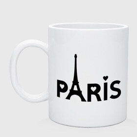 Кружка с принтом Paris logo в Курске, керамика | объем — 330 мл, диаметр — 80 мм. Принт наносится на бока кружки, можно сделать два разных изображения | Тематика изображения на принте: paris | париж | парис | туристические | франция | эйфелева башня
