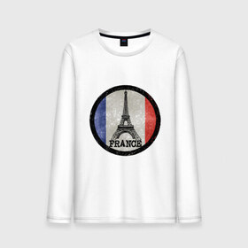 Мужской лонгслив хлопок с принтом Logo France в Курске, 100% хлопок |  | france | флаг франций | франция | эйфелева башня
