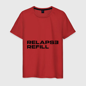 Мужская футболка хлопок с принтом Refill в Курске, 100% хлопок | прямой крой, круглый вырез горловины, длина до линии бедер, слегка спущенное плечо. | eminem | refill | relapse | зарубежный рэп | музыка | репчик | рэп | эменем | эминем