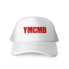 Кепка тракер с сеткой с принтом Logo YMCMB в Курске, трикотажное полотно; задняя часть — сетка | длинный козырек, универсальный размер, пластиковая застежка | Тематика изображения на принте: swag | модный | сваг | свег | свог | свэг | стиль