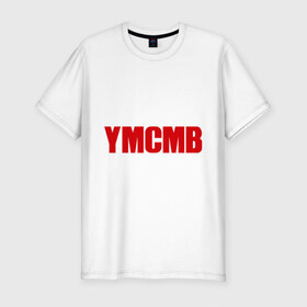 Мужская футболка премиум с принтом Logo YMCMB в Курске, 92% хлопок, 8% лайкра | приталенный силуэт, круглый вырез ворота, длина до линии бедра, короткий рукав | Тематика изображения на принте: swag | модный | сваг | свег | свог | свэг | стиль
