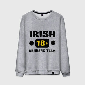 Мужской свитшот хлопок с принтом Irish drinking team в Курске, 100% хлопок |  | patricks day | saint patricks day | день патрика | день святого патрика | ирландия | клевер | четырехлистный клевер