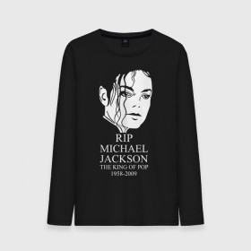 Мужской лонгслив хлопок с принтом Michael jackson rip 1958-2009 в Курске, 100% хлопок |  | michael jackson | майкл джексон