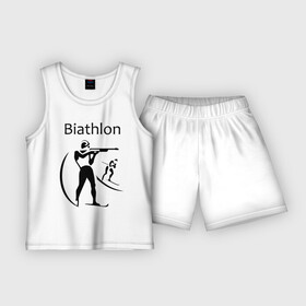 Детская пижама с шортами хлопок с принтом Биатлон в Курске,  |  | Тематика изображения на принте: biathlon | биатлон | спорт