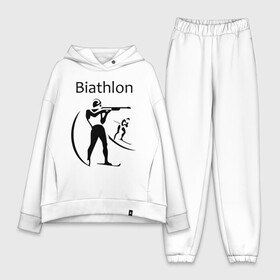 Женский костюм хлопок Oversize с принтом Биатлон в Курске,  |  | biathlon | биатлон | спорт