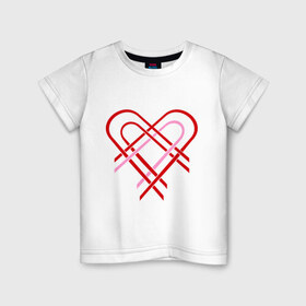 Детская футболка хлопок с принтом Сердце из ленточек 2 в Курске, 100% хлопок | круглый вырез горловины, полуприлегающий силуэт, длина до линии бедер | 