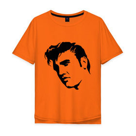 Мужская футболка хлопок Oversize с принтом Элвис Пресли. (Elvis Presley) в Курске, 100% хлопок | свободный крой, круглый ворот, “спинка” длиннее передней части | Тематика изображения на принте: rocknroll | лицо | музыка | певец | ретро | рок н ролл
