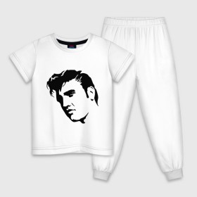 Детская пижама хлопок с принтом Элвис Пресли. (Elvis Presley) в Курске, 100% хлопок |  брюки и футболка прямого кроя, без карманов, на брюках мягкая резинка на поясе и по низу штанин
 | rocknroll | лицо | музыка | певец | ретро | рок н ролл