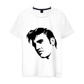 Мужская футболка хлопок с принтом Элвис Пресли. (Elvis Presley) в Курске, 100% хлопок | прямой крой, круглый вырез горловины, длина до линии бедер, слегка спущенное плечо. | rocknroll | лицо | музыка | певец | ретро | рок н ролл