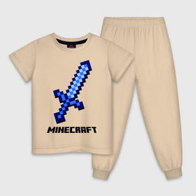 Детская пижама хлопок с принтом Меч minecraft в Курске, 100% хлопок |  брюки и футболка прямого кроя, без карманов, на брюках мягкая резинка на поясе и по низу штанин
 | Тематика изображения на принте: boom | minecraft | игры | компьютерные игры | майнкрафт