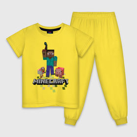 Детская пижама хлопок с принтом Шахтёрское ремесло в Курске, 100% хлопок |  брюки и футболка прямого кроя, без карманов, на брюках мягкая резинка на поясе и по низу штанин
 | boom | minecraft | игры | компьютерные игры | майнкрафт
