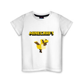 Детская футболка хлопок с принтом Minecraft duck в Курске, 100% хлопок | круглый вырез горловины, полуприлегающий силуэт, длина до линии бедер | boom | minecraft | игры | компьютерные игры | майнкрафт