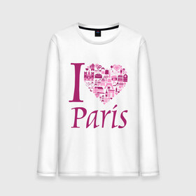 Мужской лонгслив хлопок с принтом люблю Париж в Курске, 100% хлопок |  | i love paris | i paris | люблю париж | я люблю париж