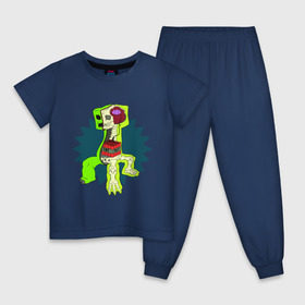 Детская пижама хлопок с принтом The creeper в Курске, 100% хлопок |  брюки и футболка прямого кроя, без карманов, на брюках мягкая резинка на поясе и по низу штанин
 | Тематика изображения на принте: крипер
