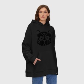 Худи SuperOversize хлопок с принтом Pandabot в Курске, 70% хлопок, 30% полиэстер, мягкий начес внутри | карман-кенгуру, эластичная резинка на манжетах и по нижней кромке, двухслойный капюшон
 | 