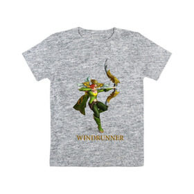 Детская футболка хлопок с принтом Windrunner в Курске, 100% хлопок | круглый вырез горловины, полуприлегающий силуэт, длина до линии бедер | dota | dota 2 | windrunner | герои dota | герои доты | дота | дота 2 | игры | компьютерные игры